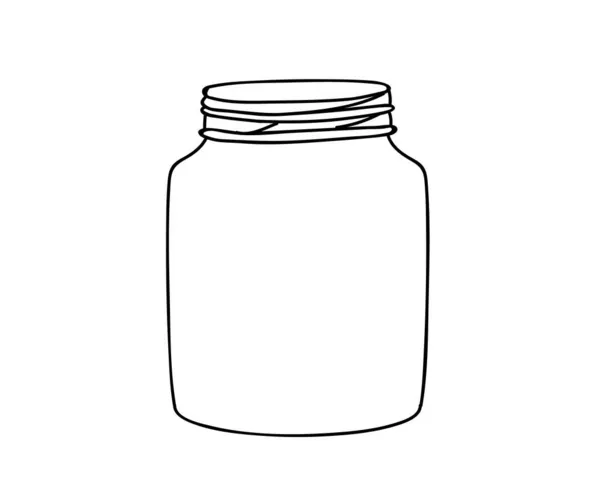 Glazen Pot Een Witte Achtergrond Symbool Vectorillustratie — Stockvector