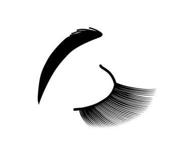 İzole bir arka planda uzun kirpikleri var. Sembol. Vektör illüstrasyonu.