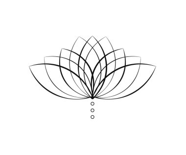 Beyaz arka planda Lotus. Robot resim. Vektör illüstrasyonu.