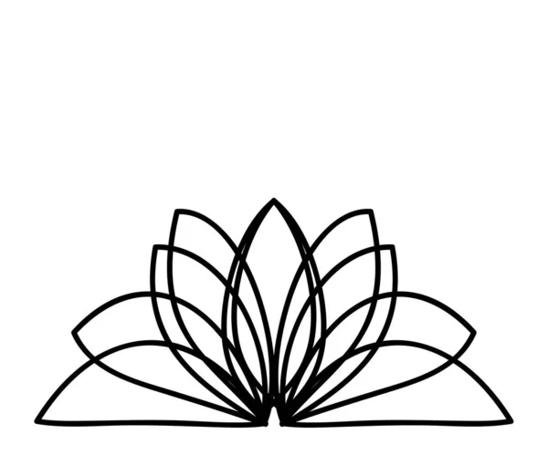 Kwitnący Lotos Odosobnionym Tle Symbol Ilustracja Wektora — Wektor stockowy