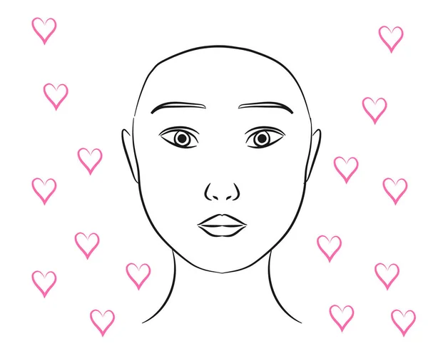 Visage Femme Sur Fond Isolé Chirurgie Plastique Illustration Vectorielle — Image vectorielle