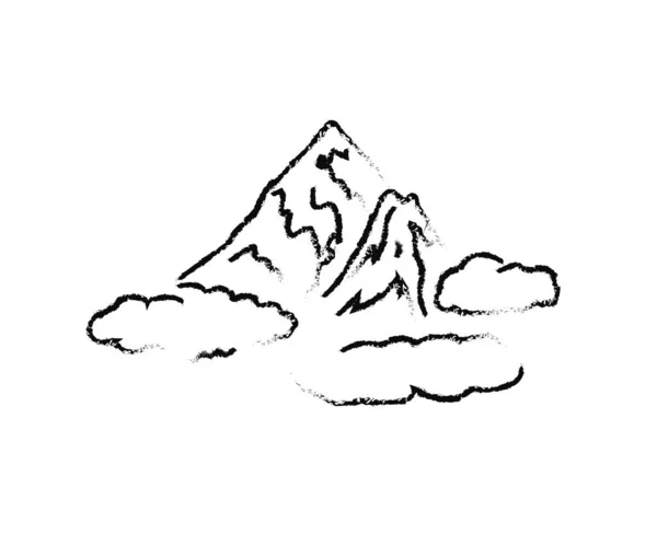 Pegunungan Dengan Latar Belakang Putih Perjalanan Ilustrasi Vektor - Stok Vektor