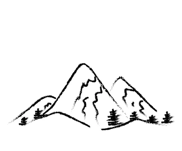 白色背景上的山脉旅行 矢量说明 — 图库矢量图片