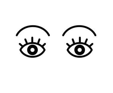 Gözler beyaz arkaplanda. Göz sembolü. Vektör illüstrasyonu.