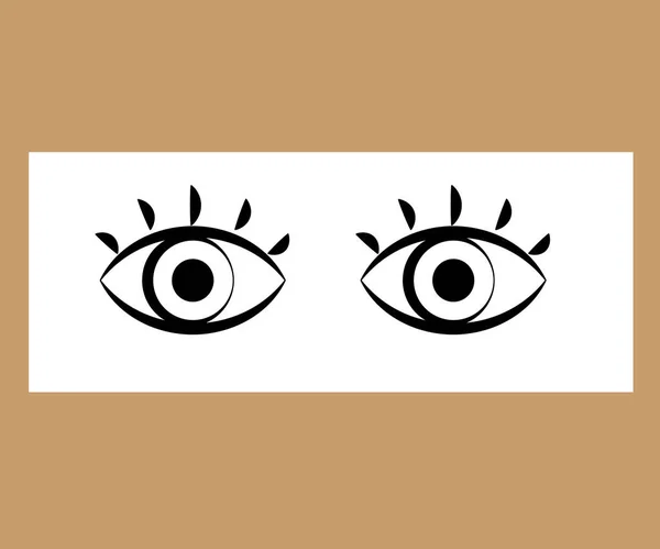 Μάτια Λευκό Φόντο Σύμβολο Ματιών Εικονογράφηση Διανύσματος — Διανυσματικό Αρχείο