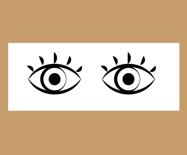 Augen Auf Weißem Hintergrund Augensymbol Vektorillustration — Stockvektor