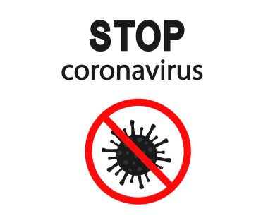İçki yasağı işaretinde Coronavirus. Enfeksiyonu durdur. Simge. Vektör illüstrasyonu.