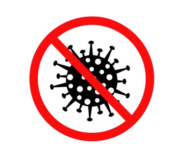 Koronavirüsü durdurun. Coronavirus yasağı işareti. Vektör illüstrasyonu.