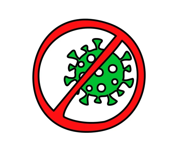 Зупинити Коронавірус Вірус Поширює Знак Заборони Векторні Ілюстрації — стоковий вектор