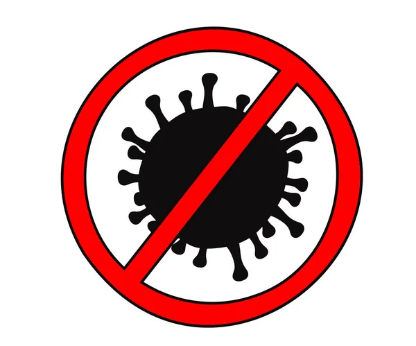 Припини Коронавірус Коронавійська Інфекція Covid Вірус Поширює Знак Заборони Приклад — стоковий вектор
