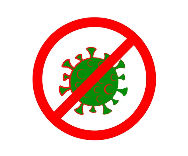 Коронавірус Знаку Заборони Зупиніть Інфекцію Ікона Приклад Вектора — стоковий вектор