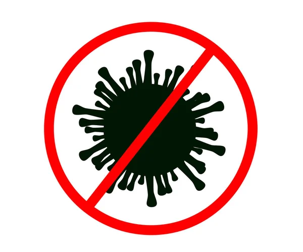Coronavirus Förbudstecknet Stoppa Infektionen Ikonen Vektorillustration — Stock vektor