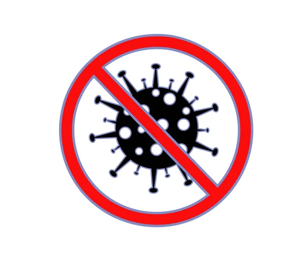 禁止記号のコロナウイルス 感染を止めなさい アイコン ベクターイラスト — ストックベクタ