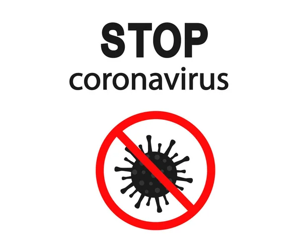 Coronavírus Sinal Proibição Parem Infecção Ícone Ilustração Vetorial — Vetor de Stock