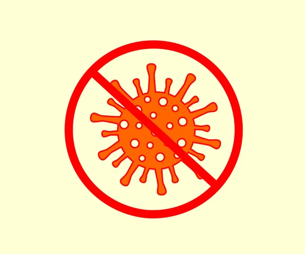 Coronavirus Signo Prohibición Detenga Infección Icono Ilustración Vectorial — Vector de stock