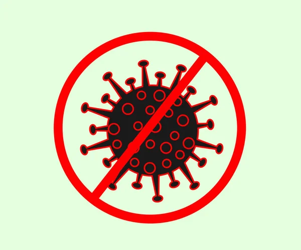 コロナウイルスを止めて コロナウイルスの禁止標識 ベクターイラスト — ストックベクタ