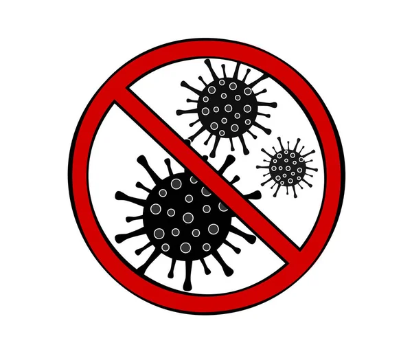 Stoppa Coronavirus Förbudstecken För Coronavirus Vektorillustration — Stock vektor