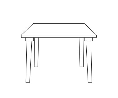 İzole bir arka planda kahve masası. Siluet. Vektör illüstrasyonu.