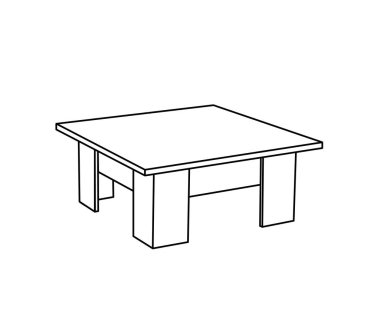 İzole bir arka planda kahve masası. Siluet. Vektör illüstrasyonu.