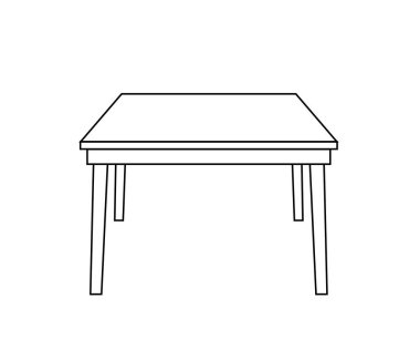 İzole bir arka planda kahve masası. Siluet. Vektör illüstrasyonu.