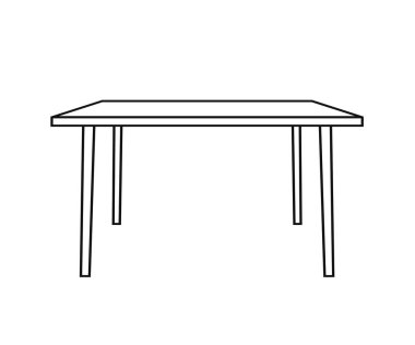 Beyaz arka planda bir masa. Siluet. Vektör illüstrasyonu.