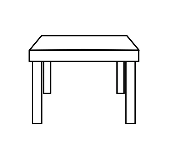 白い背景のテーブル シルエット ベクターイラスト — ストックベクタ