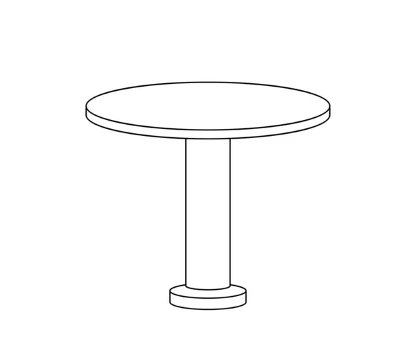 孤立した背景に丸いテーブル シルエット ベクターイラスト — ストックベクタ