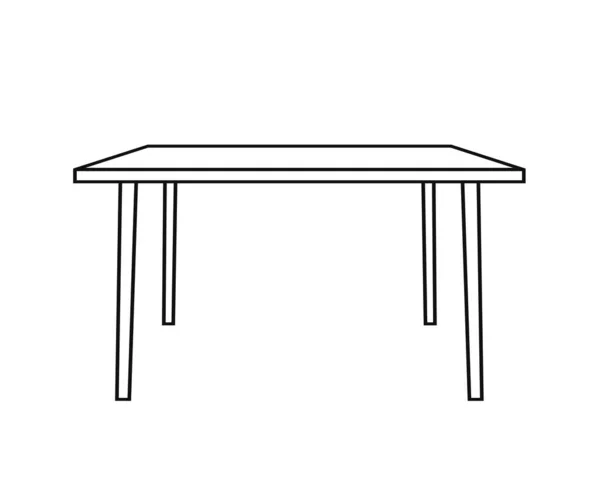 Tisch Auf Weißem Hintergrund Silhouette Vektorillustration — Stockvektor