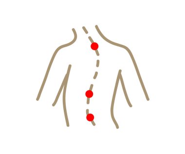 Human curved spine on a white background. Symbol. Vector illustration.