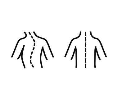 Human curved spine on a white background. Symbol. Vector illustration.