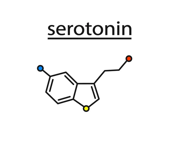 배경에 세로토닌의 화학식 있습니다 일러스트 로열티 프리 스톡 벡터