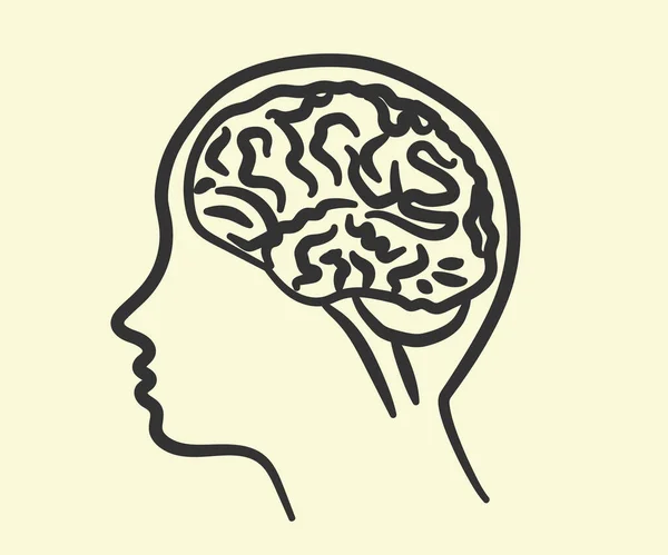 Cabeza Cerebro Sobre Fondo Blanco Símbolo Ilustración Vectorial — Archivo Imágenes Vectoriales