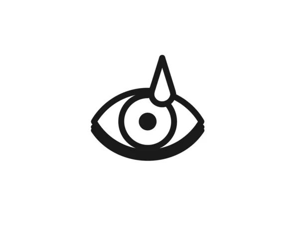 Human Eye Eye Drops Symbol Vector Illustration — Stock Vector