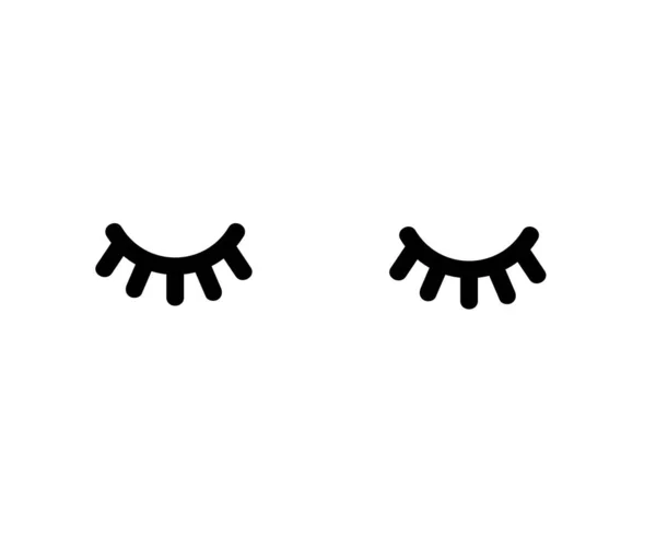 Mata Dan Bulu Mata Pada Latar Belakang Putih Simbol Ilustrasi - Stok Vektor