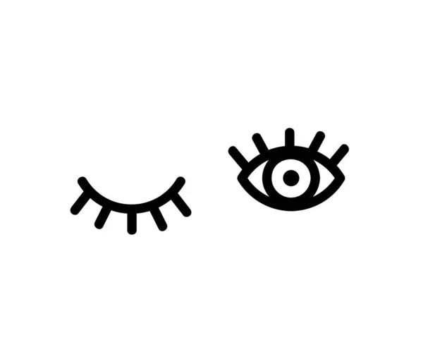 Μάτια Και Βλεφαρίδες Λευκό Φόντο Σύμβολο Εικονογράφηση Διανύσματος — Διανυσματικό Αρχείο