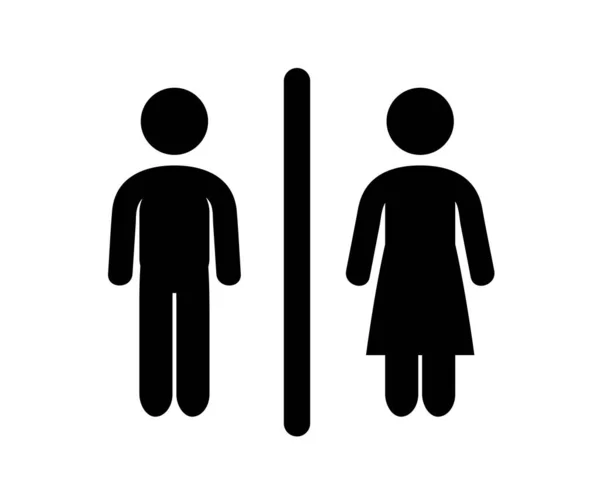 Toiletten Ikone Für Frauen Und Männer Auf Weißem Hintergrund Symbol — Stockvektor