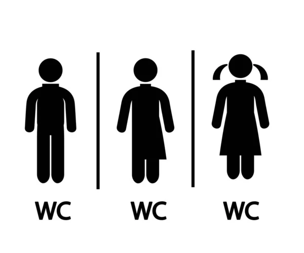 Icono Baño Masculino Femenino Ilustración Vectorial — Vector de stock