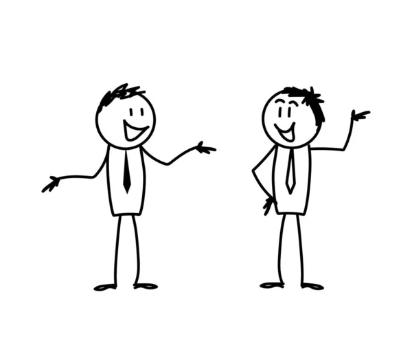Dos Personas Están Hablando Boceto Ilustración Vectorial — Vector de stock