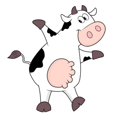 cute cartoon cow dancing