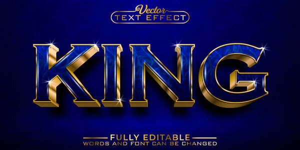 Luxury Gold and Blue King Editable Text Effect Template