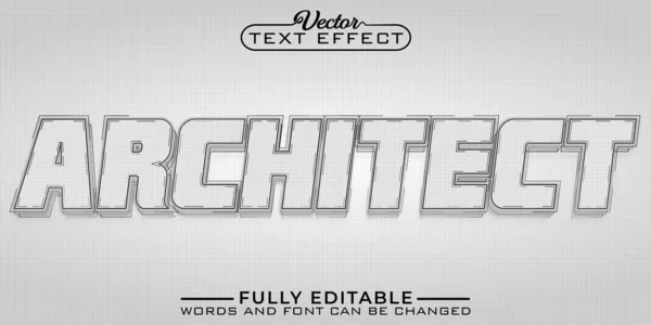 Architect Sketch Vector Editable Text Effect Template