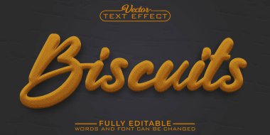 Çıtır Fırın Bisküvileri Düzenlenebilir Metin Efekti Şablonu