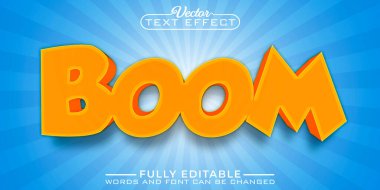 Çizgi film Patlaması Düzenlenebilir Metin Efekti Şablonu