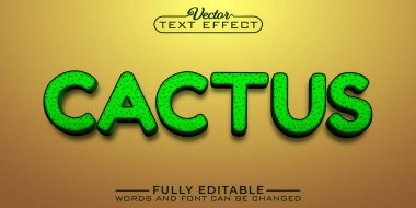 Kaktüs Çöl Düzenlenebilir Metin Efekti Şablonu