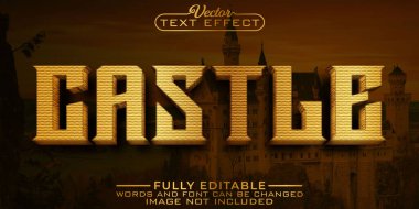 Eski Kale Duvarı Düzenlenebilir Metin Efekti Şablonu