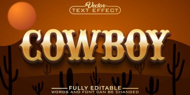Kovboy Düzenlenebilir Metin Efekti Şablonu