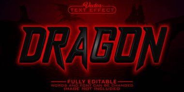 Koyu Ejderha Düzenlenebilir Metin Efekti Şablonu