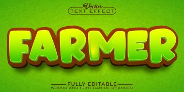 Çizgi film Çiftçisi Düzenlenebilir Metin Efekti Şablonu
