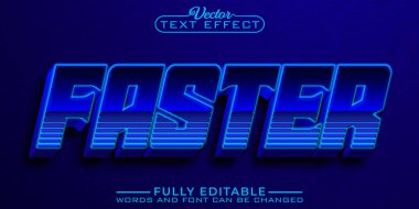 Blue Faster Editable Text Effect Template