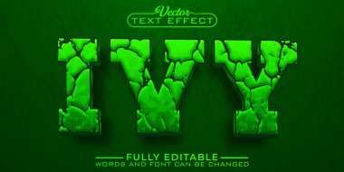 Cartoon Green Ivy Vector Editable Text Effect Template